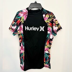 Hurley Rash Guard Short Sleeve Size Large